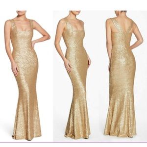 Nordstrom gold sequin gown